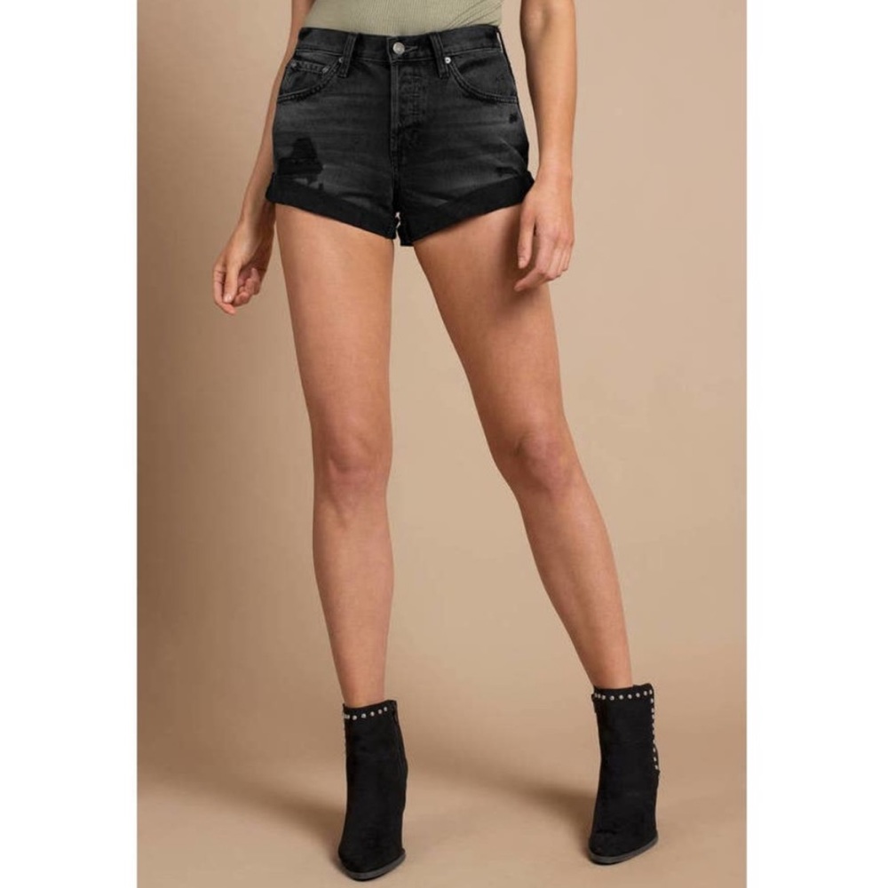 BOYISH Marley faded black distressed denim shorts Touch Of Evil 25 new NWT